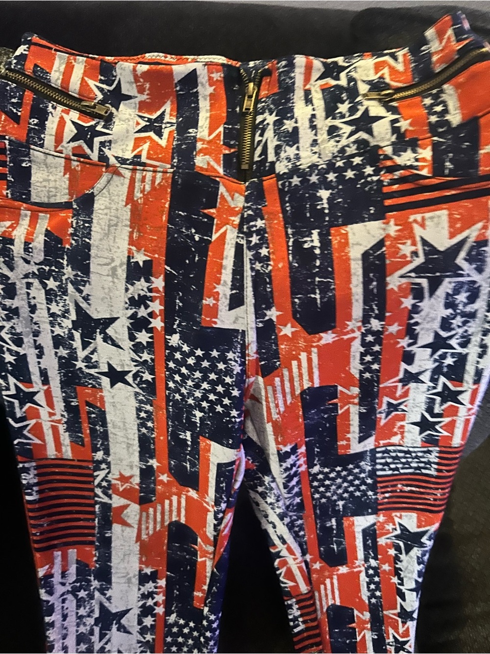 XJ Boost Patriotic Flag Print pant leggings  — Red, White & Blue! O/S